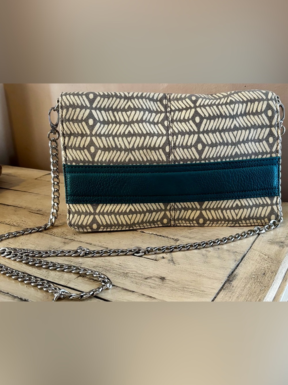 MADDEN Pattern Chain Green Trim Bag